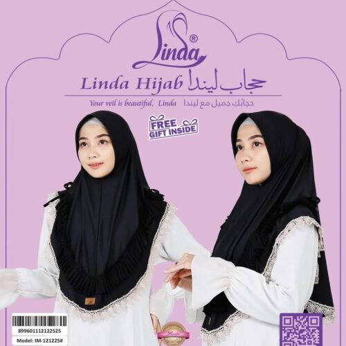 Black Lace Trim Instant Hijab for Girls - Elegant Wear - Image 4