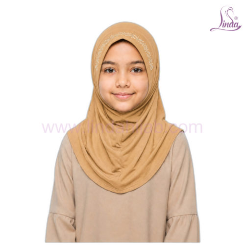 Girls Rhinestone Pull-On Hijab – Instant One-Piece Kids Hijab (8 Colors) - Image 14