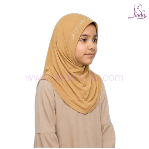Girls Rhinestone Pull-On Hijab – Instant One-Piece Kids Hijab (8 Colors) - Image 15