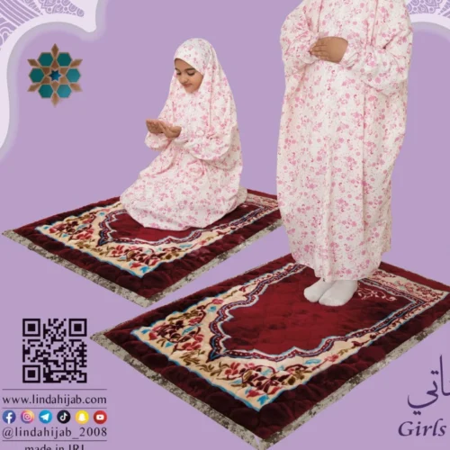 GIRLS PRAYING DRESS WITH HIJAB - FLORAL COLLECTION - Image 5