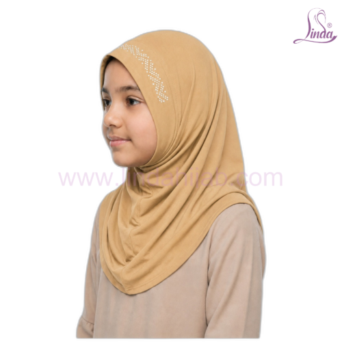 Girls Rhinestone Pull-On Hijab – Instant One-Piece Kids Hijab (8 Colors) - Image 16