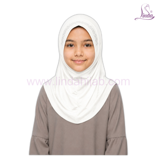 Girls Rhinestone Pull-On Hijab – Instant One-Piece Kids Hijab (8 Colors) - Image 22