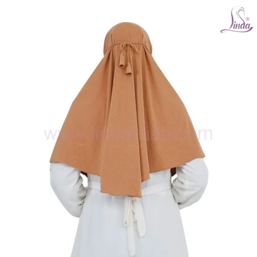 Caramel Hijab with White Underscarf - Modern Modest Style - Image 3