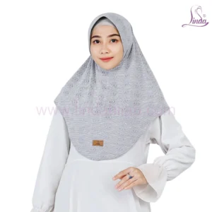 Stylish Striped Light Grey Hijab for Girls - Elegant & Comfortable Wear