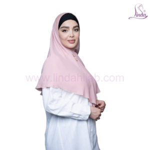 Blush Pink Scalloped Lace-Trim Hijab