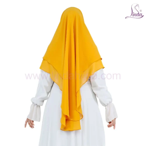 Vibrant Mustard Yellow Hijab for Girls - Soft, Stylish & Comfortable Wear - Image 3