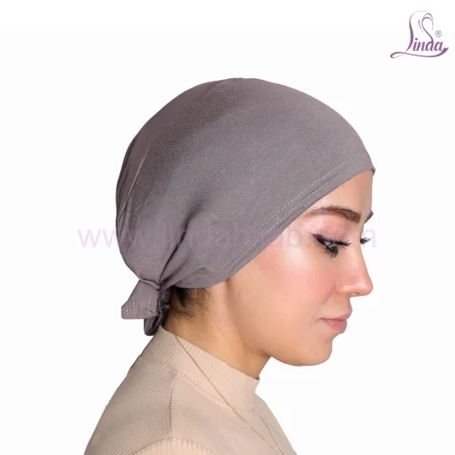 Chic Grey Turban Cap for Women – Minimalist Design, Snug Fit - Image 3