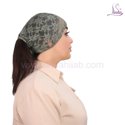 Lace Garden Green Hijab Under-cap – Stylish & Breathable Fit - Image 2