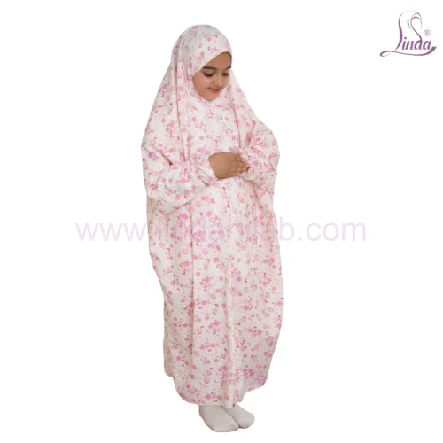 GIRLS PRAYING DRESS WITH HIJAB - FLORAL COLLECTION - Image 2