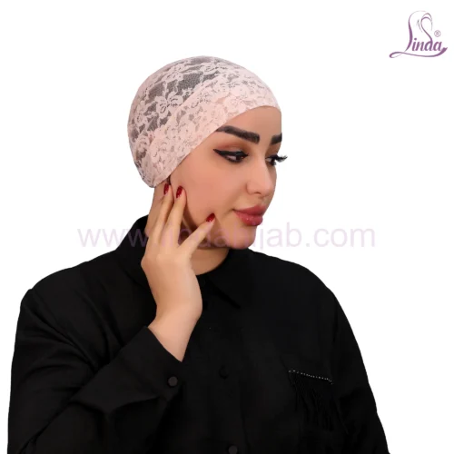 Elegant Floral Lace Bonnet Turban – Timeless Style & Comfort - Image 3