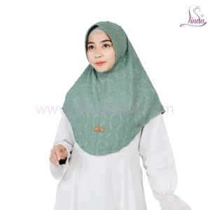 Elegant Patterned Dusty Green Hijab for Girls - Soft & Stylish Wear