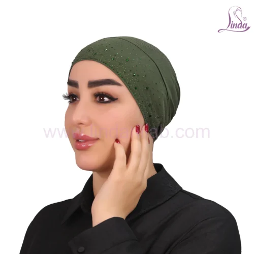 Champagne Shimmer Jersey Turban – Glamorous & Secure Fit - Image 3