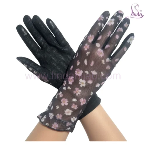 Premium Textured Gloves with Floral Print Design - Image 3