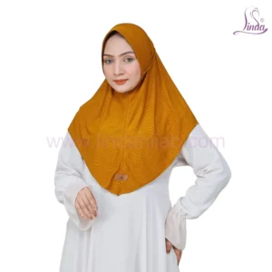 Golden Yellow Chevron Knit Instant Hijab - Stylish & Cozy