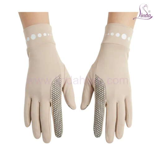 Modern Elegance Gloves with Pearl Dot Cuff and Honeycomb Grip - Image 3