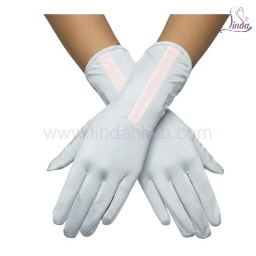 Romantic Lace Bridal Gloves with Pearl Embellishments - Image 2