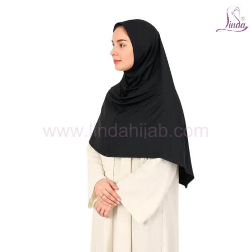 Black Hijab with Cream Abaya - Elegant Islamic Modest Wear - Image 3