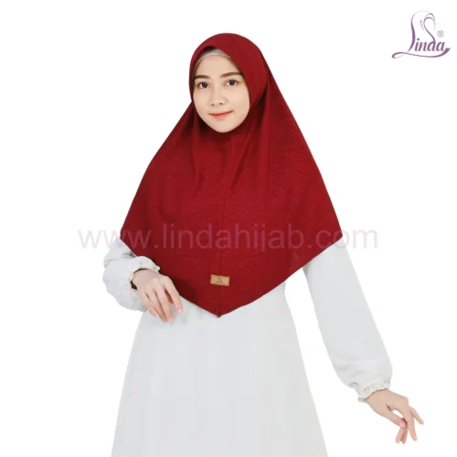 Luxurious Patterned Maroon Hijab for Girls - Elegant & Comfortable Wear - Image 1