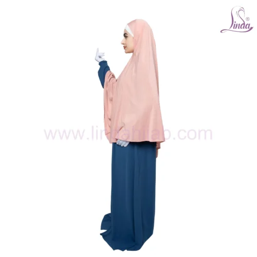 Charming Peach Two-Layer Khimar – Elegant & Modest - Image 4