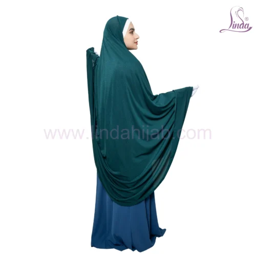 Emerald Green Butterfly Khimar – Graceful and Modest - Image 4