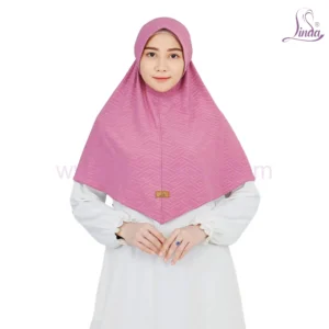 Charming Patterned Mauve Hijab for Girls - Elegant & Comfortable Wear