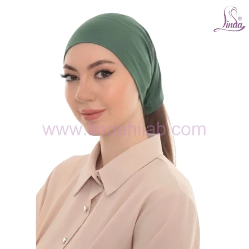 Elegant Pearl Brooch Turban Cap — Pleated Jersey Headpiece for Women - Image 8