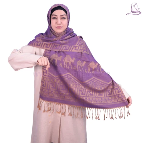 Brown and Black Paisley Jacquard Shawl – Elegant & Warm - Image 1