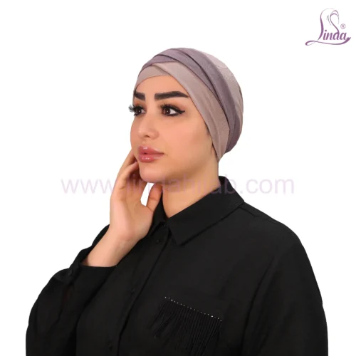 Maroon & Black Dual-Tone Cross Turban – Bold & Stylish Fit - Image 4