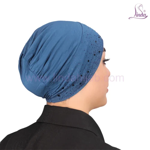 Champagne Shimmer Jersey Turban – Glamorous & Secure Fit - Image 4