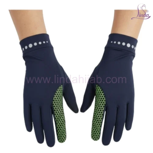Modern Elegance Gloves with Pearl Dot Cuff and Honeycomb Grip - Image 4