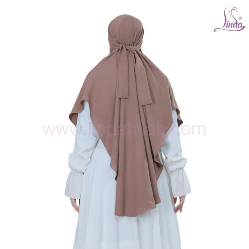 Chocolate Textured Plain Hijab for Girls - Elegant Wear - Image 4