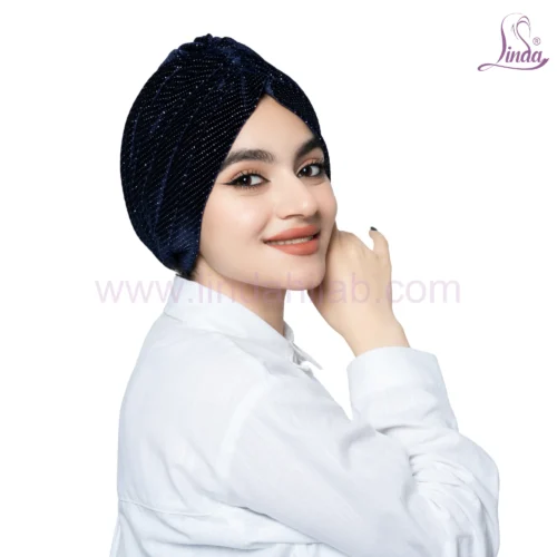 Sparkling Obsidian Velvet Turban – Glamorous Ready to Wear Fit - Image 3