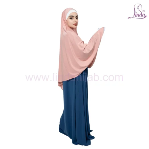 Charming Peach Two-Layer Khimar – Elegant & Modest - Image 5