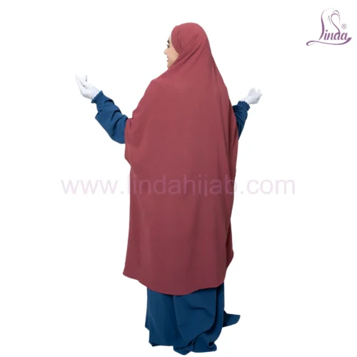 Rust Red Two-Layer Khimar – Modest & Stylish - Image 4