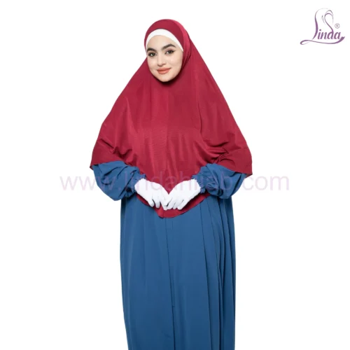 Maroon Single-Layer Khimar – Bold and Modest - Image 4