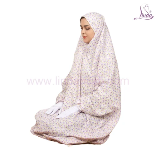 WOMEN'S PREMIUM PRAYER DRESS WITH HIJAB - LAVENDER FLORAL COLLECTION - Image 3