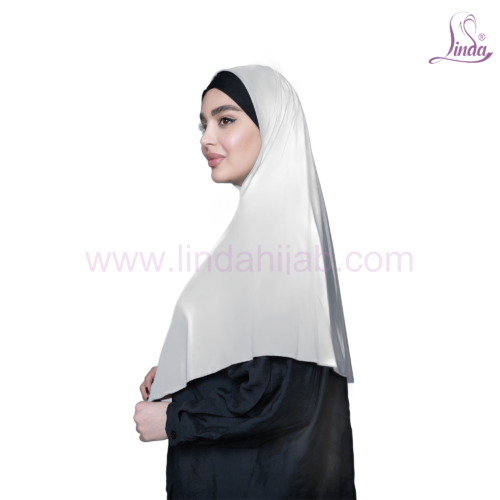Grey Stretch Jersey Pull-On Hijab | One-Piece Instant Hijab - Image 3