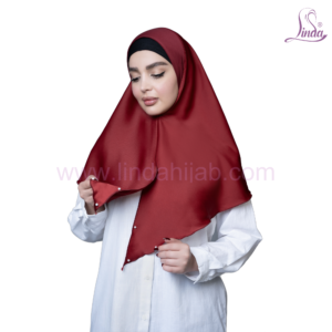 Maroon Silky Tie-Style Hijab Scarf