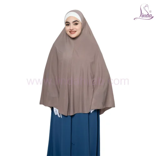 Elegant Taupe Draped Hijab – Perfect for All Occasions - Image 5