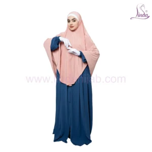 Charming Peach Two-Layer Khimar – Elegant & Modest