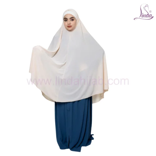 Cream Butterfly Khimar – Elegant and Flowing Design - Image 5