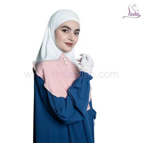 Two-Tone Modest Rayon Hijab with Elegant Detailing - Image 5