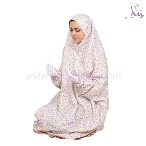 WOMEN'S PREMIUM PRAYER DRESS WITH HIJAB - LAVENDER FLORAL COLLECTION - Image 4