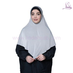 Grey Stretch Jersey Pull-On Hijab | One-Piece Instant Hijab