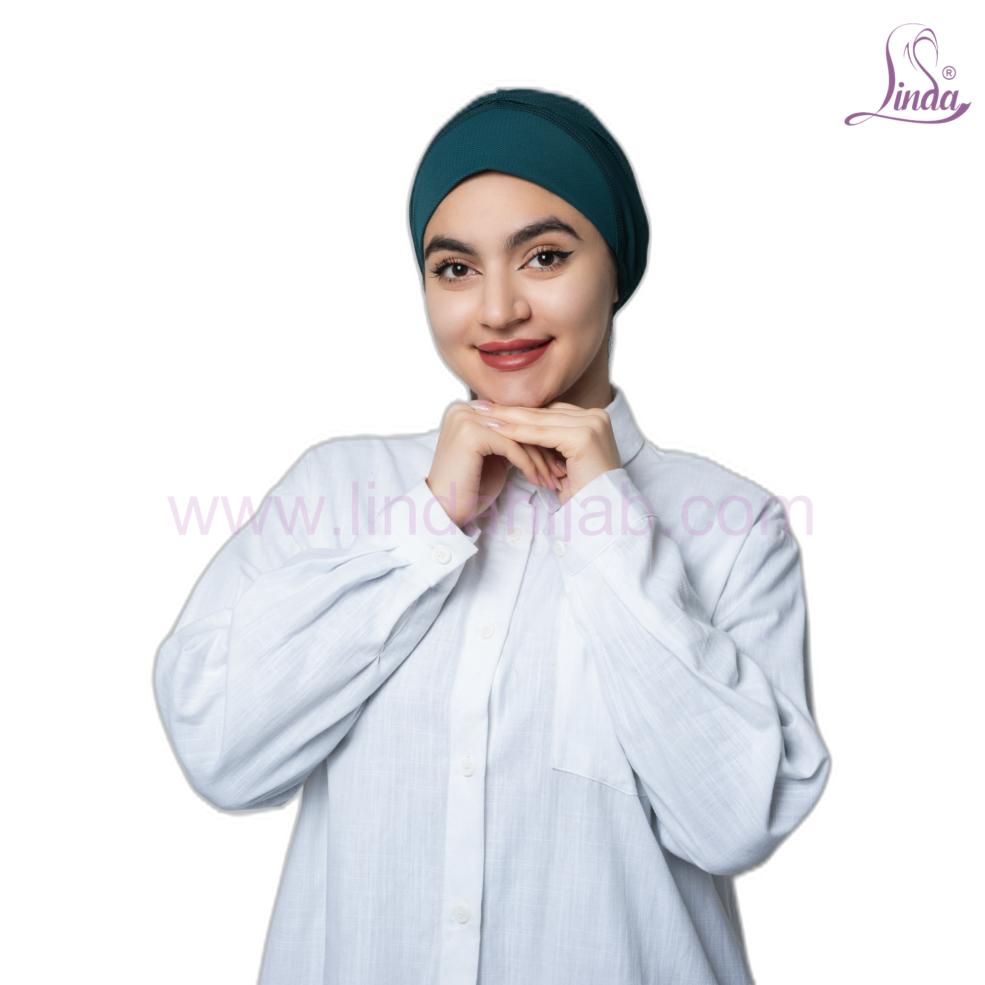 Ready-to-Wear Turban Cap Teal – Plain Crossover Front Instant Turban Hijab
