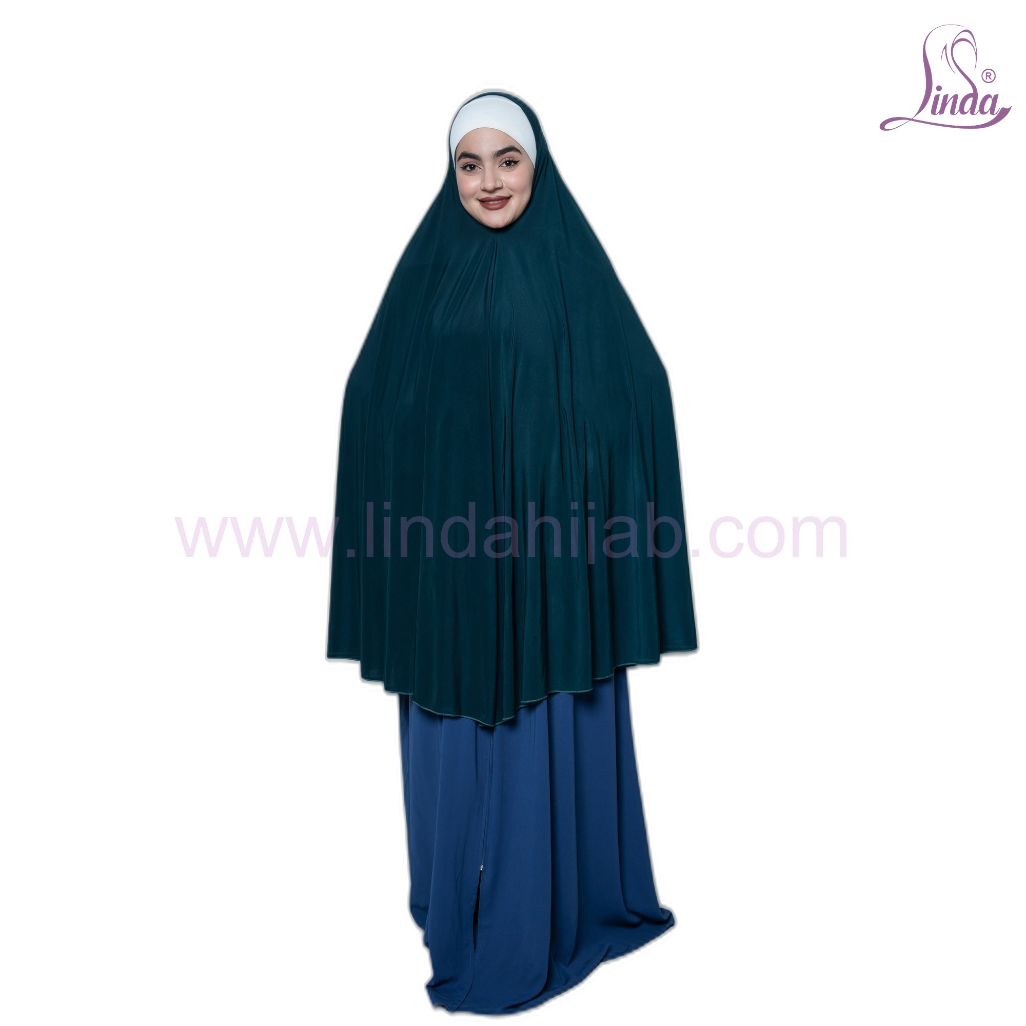 Instant Khimar Teal Green – Size XXL | Long Rayon One-Piece Slip-On Prayer Khimar