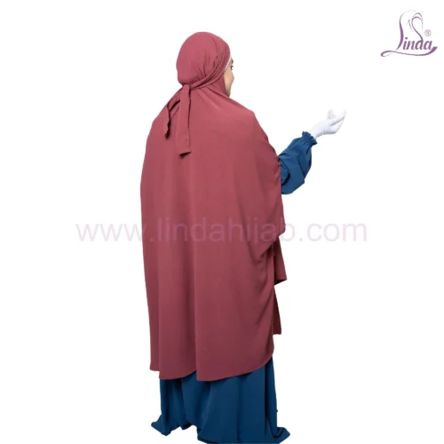 Rust Red Two-Layer Khimar – Modest & Stylish - Image 6