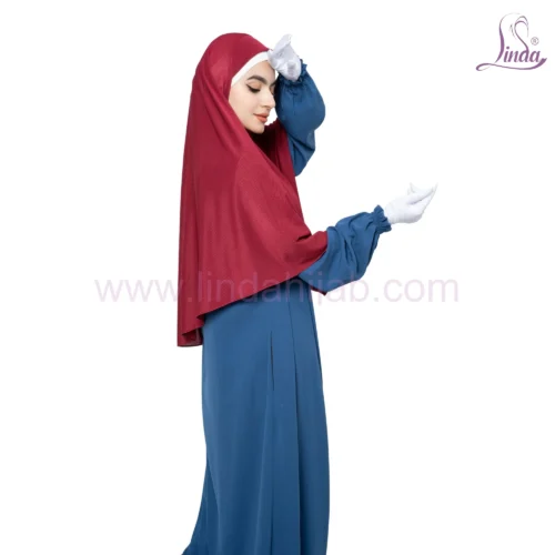 Maroon Single-Layer Khimar – Bold and Modest - Image 6