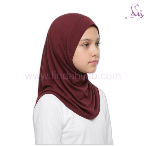 Girls Plain Pull-On Hijab – Instant One-Piece Kids Hijab, 9 Colors - Image 33