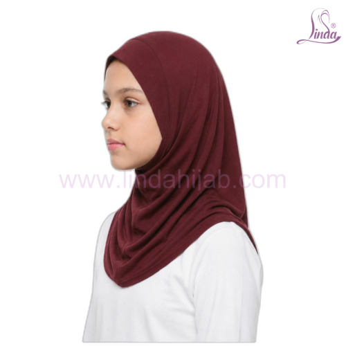 Girls Plain Pull-On Hijab – Instant One-Piece Kids Hijab, 9 Colors - Image 34